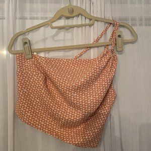 Abercrombie Coral One Shoulder Crop Top